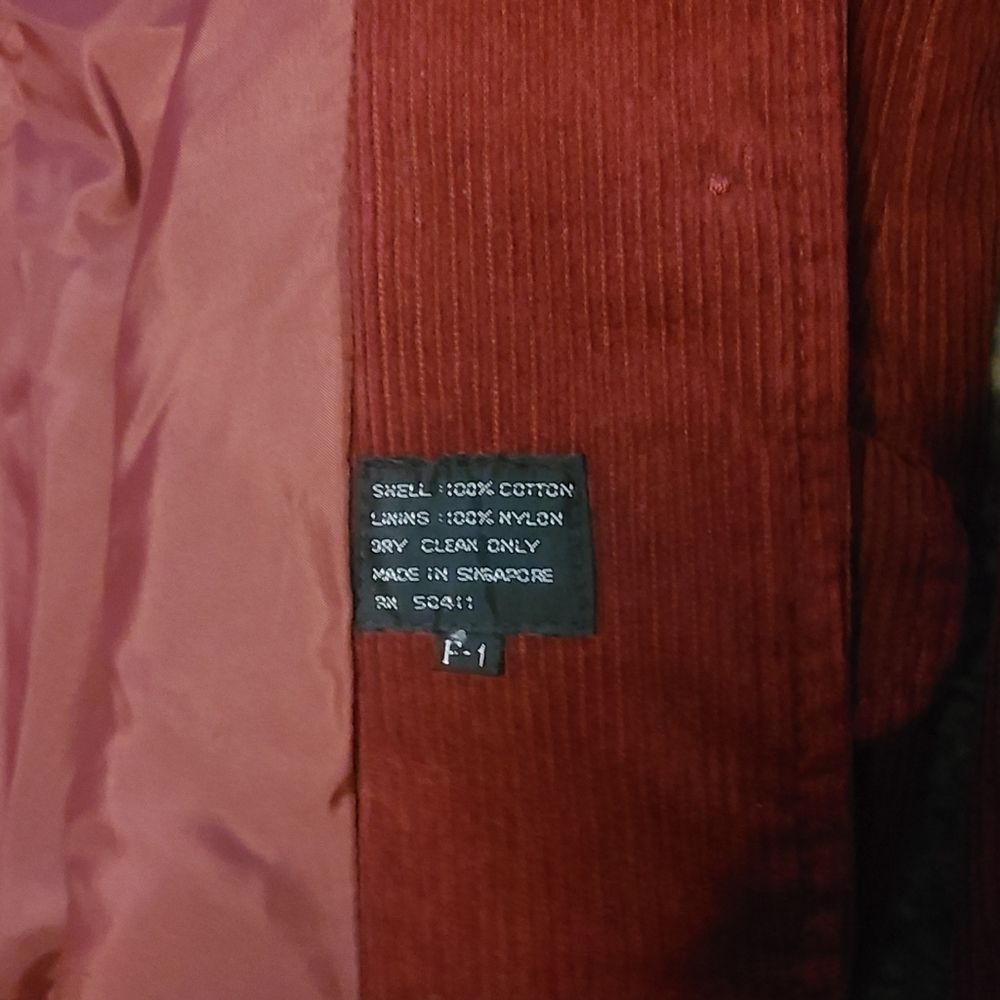 Corduroy Blazer Jacket Burgundy vintage - Picture 8 of 8